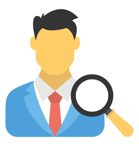 Magnifying Glass Person Representing Talent Search Concept — Stock Vector