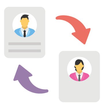 Düz simgesi tasarım çalışan ciro kavramının