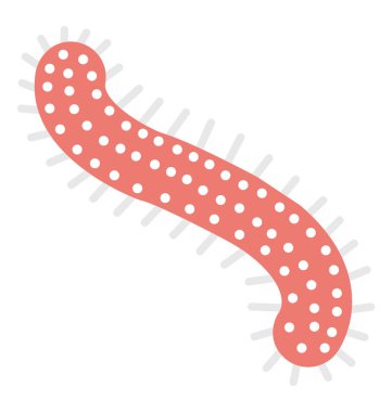 Mikroskobik bakteri veya mikroplar, düz simge tasarımı