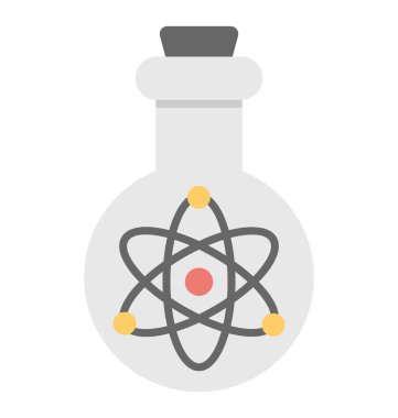 Laboratuvar araştırma konsepti için kimyasal şişe simgesi tasarımı