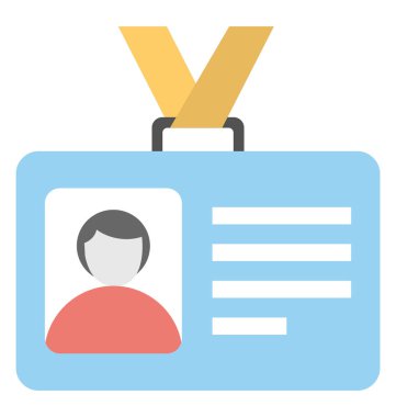 Kimlik ile bu kimlik kartı düz simge göster