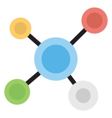 Atom düz simgesi tasarım 