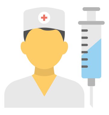 Şırınga, erkek hemşire vaccinator 