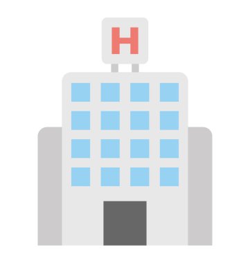 Hastane binasının düz bir ikon tasarımı 