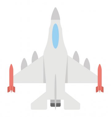 Bir avcı uçağı düz simgesi tasarım