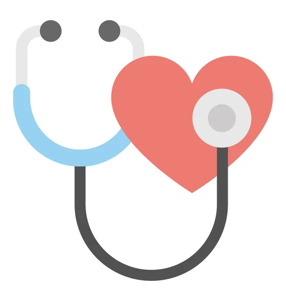 Stethoscope Heart Health Checkup — Stock Vector