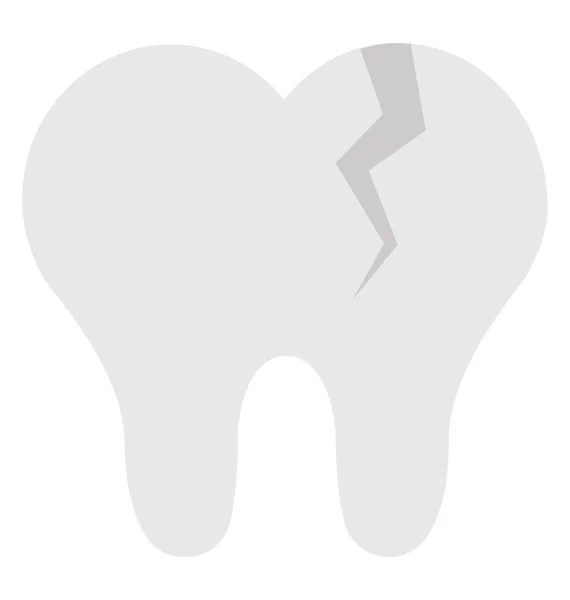 Broken Human Tooth Dental Disorder — Stock Vector