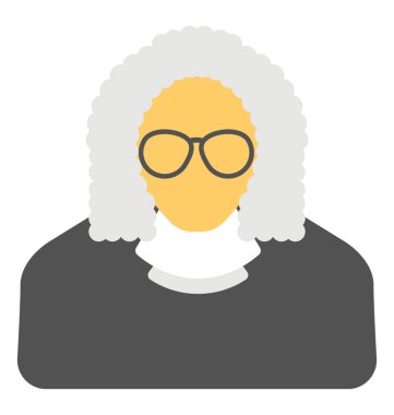 Onu bir yargıç olarak sunmak için tasarlanmış bir adam simgesi