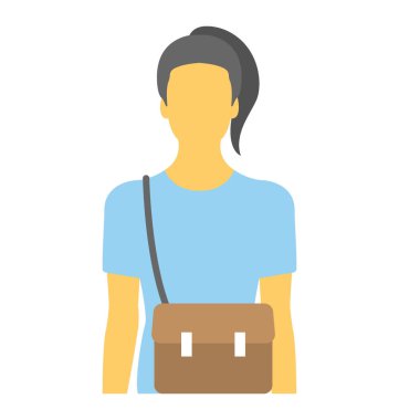 Bir genç kız düz simgesi avatar 