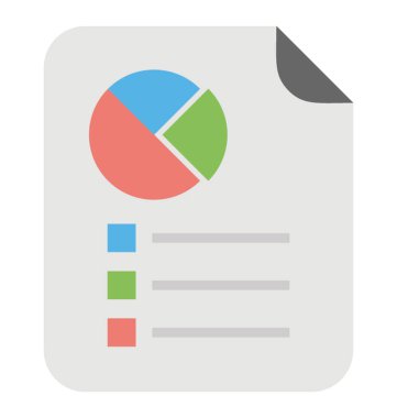 Bir kağıda pasta grafik raporu verilerini analytics