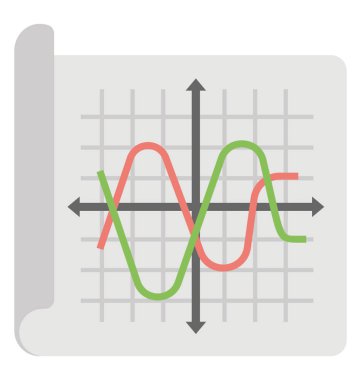 Projeksiyon perdesi ile sinüsoidal çizge 