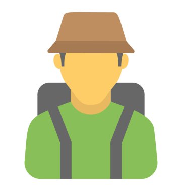 Meçhul bir turist ile sırt çantası yürüyüş için hazır