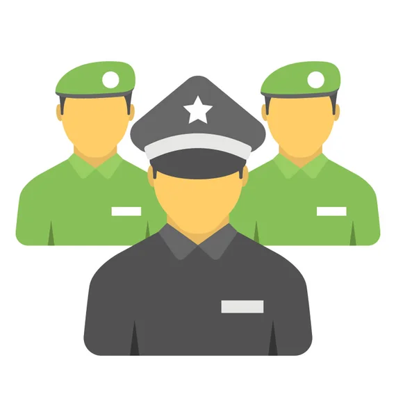 表す警察警察制服の人々 のグループ — ストックベクタ