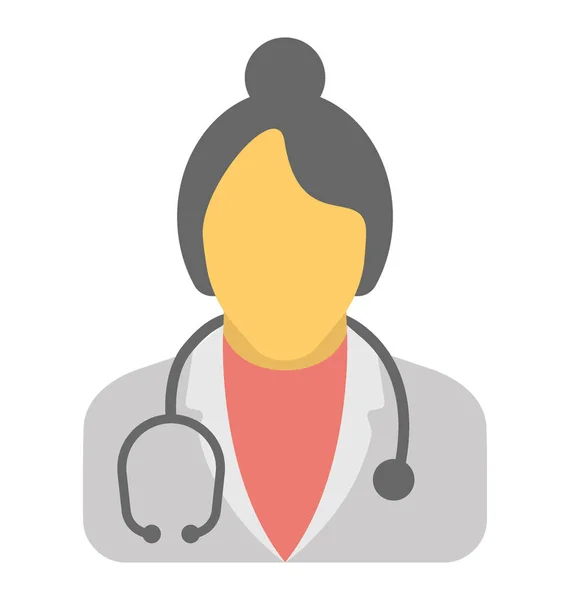 Avatar Masculino Femenino Con Estetoscopio Representado Como Médico — Vector de stock