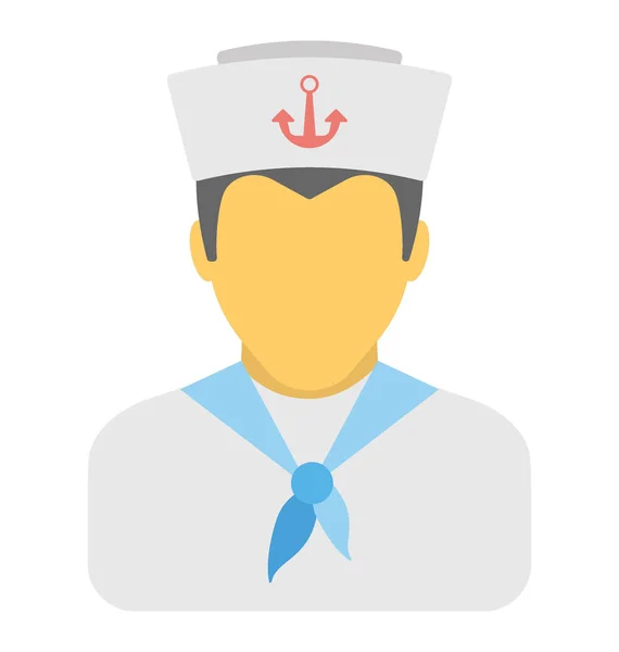 Flat Icon Design Navy Sailor — Stock Vector