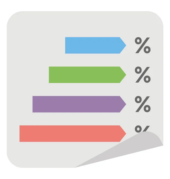 Gráfico Barras Progreso Con Porcentajes Icono Diseño Plano — Vector de stock