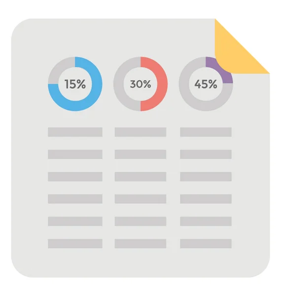 Flat Icon Design Dynamic Donut Charts — Stock Vector