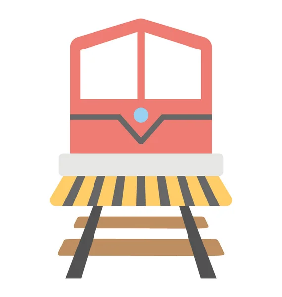 Krásné Červené Moderní Tramvaj Vlak Cestování — Stockový vektor
