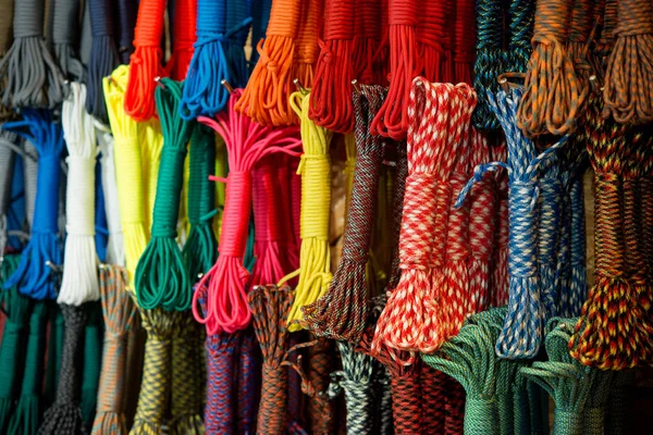 Colored different ropes with coils — Stock Photo, Image