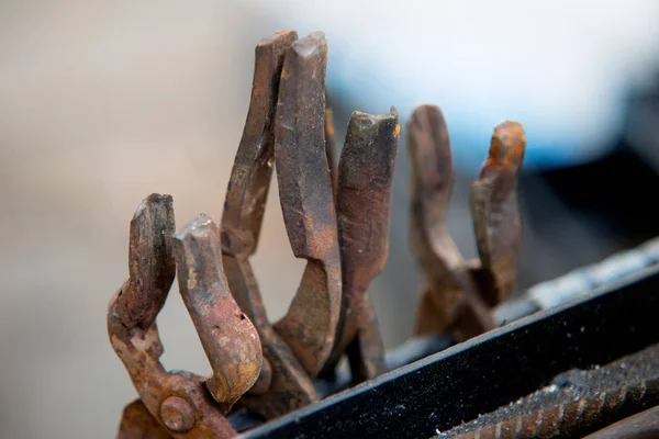 Juego Herramientas Forja Diferentes Pinzas Metálicas — Foto de Stock