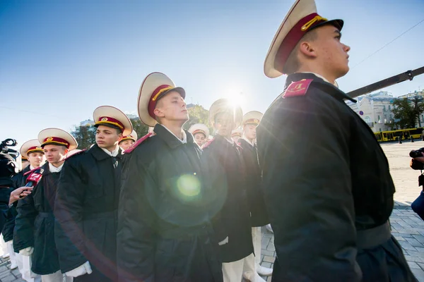 Les Cadets École Militaire Suvorov Prêtent Serment Président Ukraine Kiev — Photo