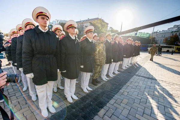 Cadetes Escuela Militar Suvorov Dan Juramento Presidente Ucrania Kiev Ucrania — Foto de Stock