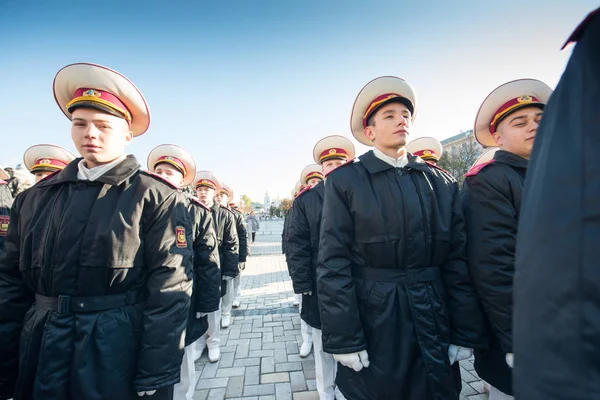 Cadets Suvorov Military School Give Oath President Ukraine Kiev Ukraine — Stock Photo, Image