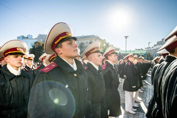 Öğrenciler Suvorov Askeri Okulun Yemin Ukrayna Kiev Ukrayna 2016 Başkanına — Stok fotoğraf