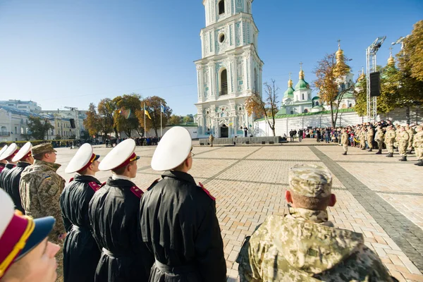 Kadetter Suvorov Militär Skola Till Presidenten Ukraina Och Kiev Ukraina — Stockfoto