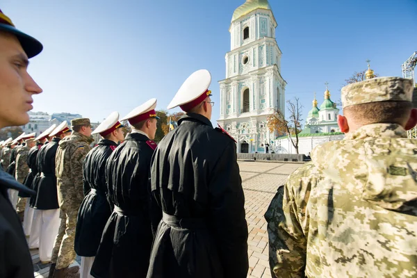 Öğrenciler Suvorov Askeri Okulun Yemin Ukrayna Kiev Ukrayna 2016 Başkanına — Stok fotoğraf