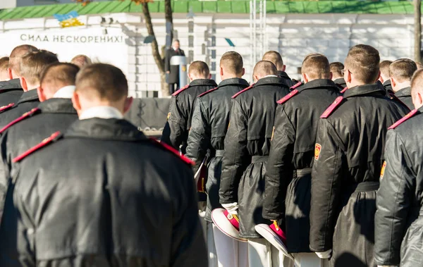 Kadetter Suvorov Militär Skola Till Presidenten Ukraina Och Kiev Ukraina — Stockfoto