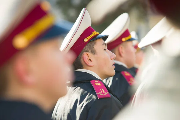 Öğrenciler Suvorov Askeri Okulun Yemin Ukrayna Kiev Ukrayna 2016 Başkanına — Stok fotoğraf