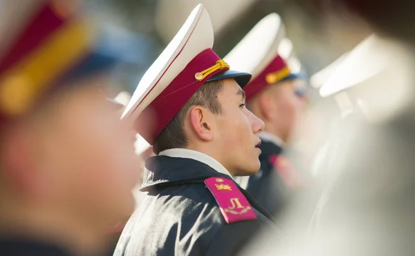 Cadetes Escola Militar Suvorov Prestam Juramento Presidente Ucrânia Kiev Ucrânia — Fotografia de Stock
