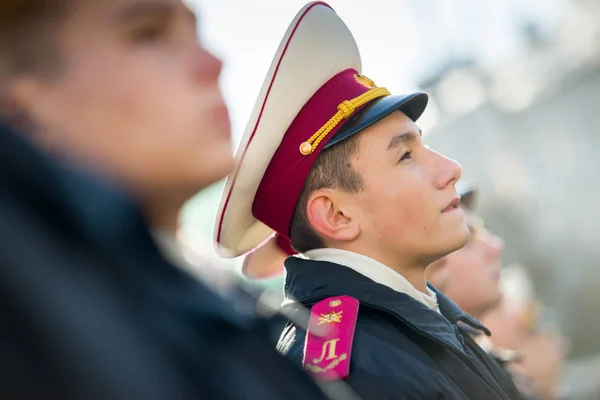 Δοκίμους Της Στρατιωτικής Σχολής Suvorov Δώσει Όρκο Προς Τον Πρόεδρο — Φωτογραφία Αρχείου