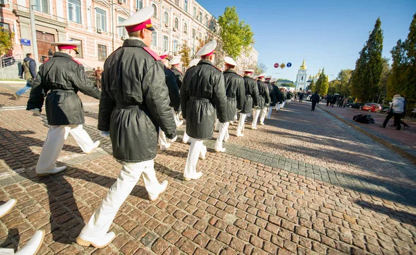 Kadétok Szuvorov Katonai Iskola Eskü Ukrajna Elnöke Kijev Ukrajna 2016 — Stock Fotó