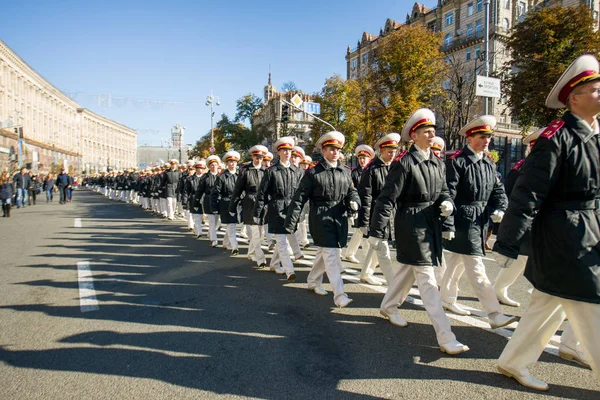Cadetes Escuela Militar Suvorov Dan Juramento Presidente Ucrania Kiev Ucrania — Foto de Stock