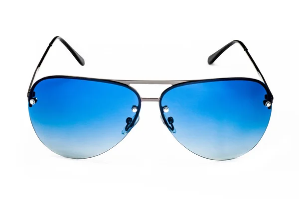 Gafas Sol Con Gafas Azules Sobre Fondo Blanco — Foto de Stock