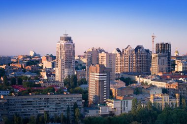 Cityscape, Kiev Ukrayna City'deki modern binalar
