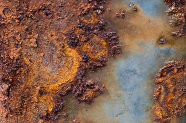 Metal bir levha üzerindeki pas, arka plan dokusu