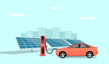 electric car charging clipart