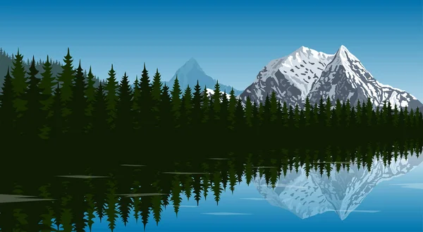 Lake berglandschap — Stockvector