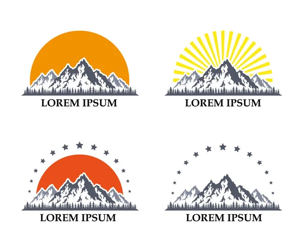 Icônes de montagne ensemble — Image vectorielle