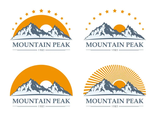 Icônes de montagne ensemble — Image vectorielle