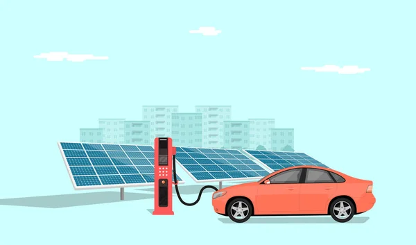 Recharge de voiture électrique — Image vectorielle