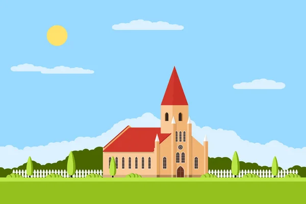 Iglesia Católica Edificio — Vector de stock