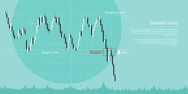 Bearish trend concept — Stock Vector