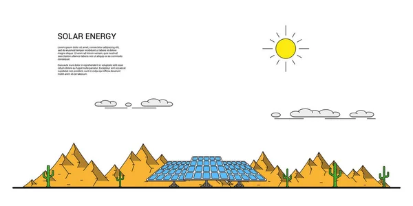 Bandeira conceito de energia solar — Vetor de Stock