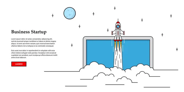 Banner de inicialização de negócios — Vetor de Stock