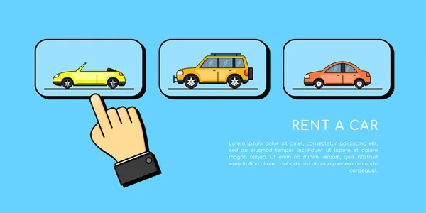 Rent a Car Konzept Banner — Stockvektor