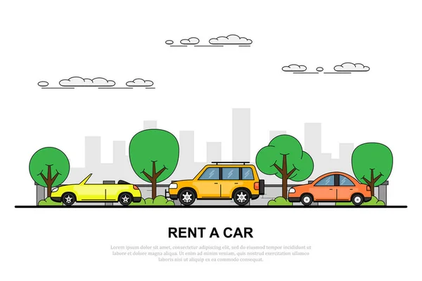 Rent a car concept banner — Stock Vector